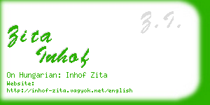 zita inhof business card